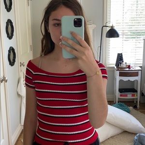 LA hearts (pacsun) off shoulder knitted shirt